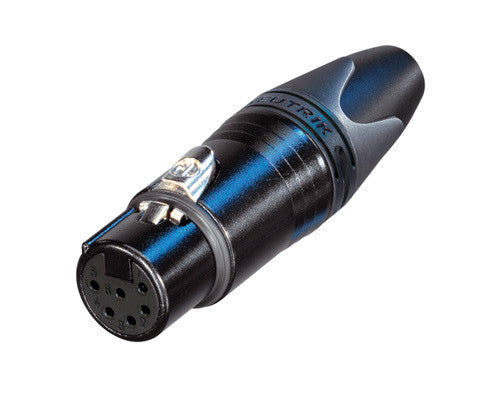 Neutrik NC6FXX-B 6 Pole XLR Cable Connector Black/Gold Female