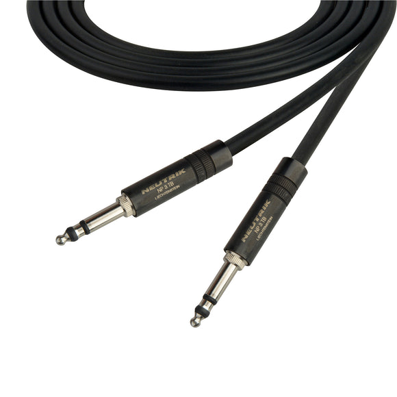 Neutrik NKTB04-B 1/4in Longframe Patch Cord 18in Black