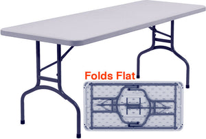 National Public Seating BT-3072 Plastic Blow Molded Grey Rectangle Folding Table 30inx72in