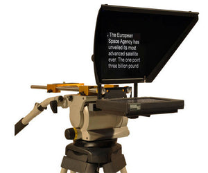 Autocue 8" Professional Series Direct View/ Straight Read Mounted to shoe on top of camera