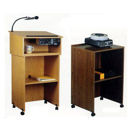 Buy Oklahoma Sound 112 Combo Lectern Base/AV Cart Walnut OK-112WT