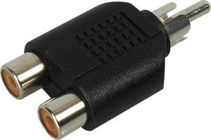 TecNec P-2PF RCA Male to 2 RCA Female T Adapter