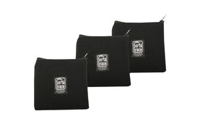 Portabrace PB-B63 Padded Accessory Pouch - 6 in. x 6 in. - Set of 3 - Black