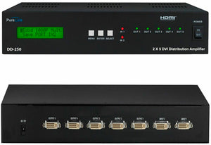 PureLink DD-250 (2) DVI Inputs to (5) DVI Output Distribution Amplifer