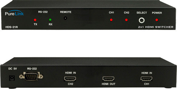 PureLink HDS-21R (2) HDMI Inputs to (1) HDMI Output Switcher