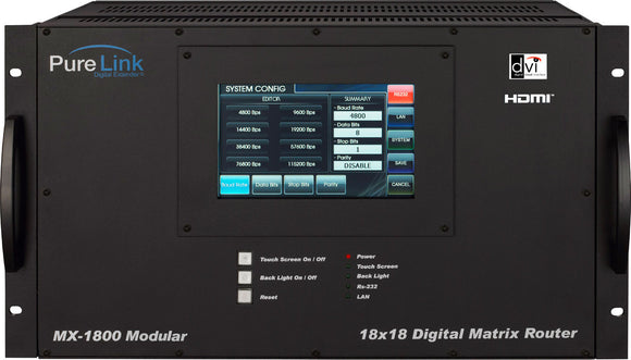 PureLink MX-1800 18x18 Cross-Platform Digital Modular Matrix Router Frame