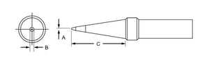 Weller PTP7 Soldering Tip for WTCPT 700 degree Conical 1/32 inch