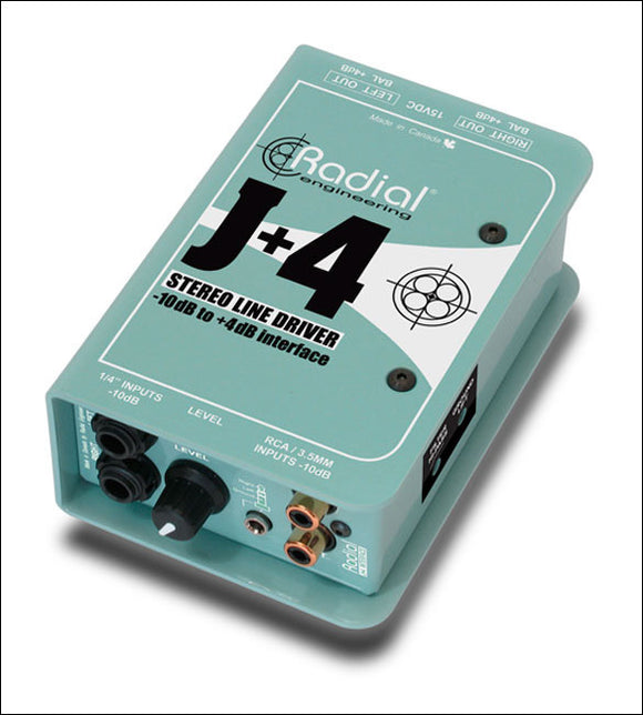 Radial J+4 Stereo -10dB to +4dB Line Driver