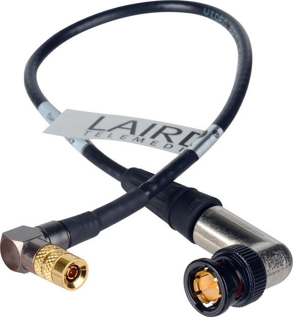 Laird Red One Video 3G SDI DIN RA 1.0/2.3 to BNC RA Adapter Cable Black - 1 Foot