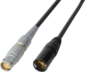 Power Cable 12V DC - Lemo 3B-8F to 4-Pin XLR Male  - 5 Foot