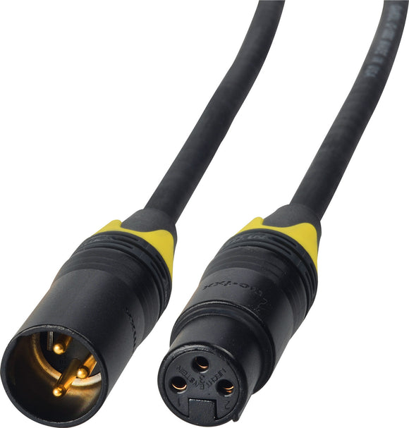 24V DC Power Cable 3-Pin XLR Male to 3-Pin XLR Female - 2 Foot