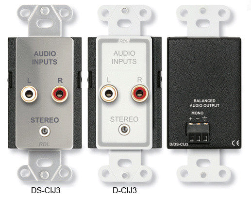 RDL DS-CIJ3 Consumer Input Jacks - Mono - White/Gray