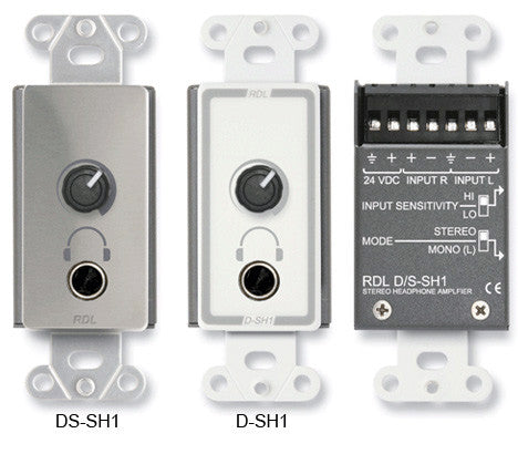 RDL DS-SH1 Stereo Headphone Amp - Decora Panel with User Level Control