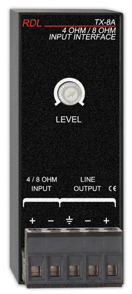 RDL TX-8A 4 Ohm / 8 Ohm Input Interface