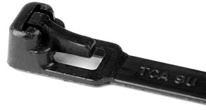 HellermannTyton REL50L0L4 Releasable Cable Tie Black 200 Pack