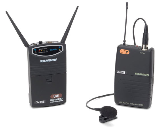 Samson SW87SLM UM1/77 Portable Wireless Lavalier Microphone System