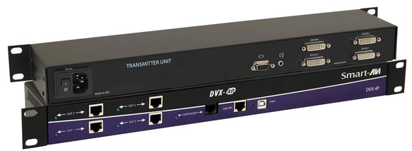 SmartAVI DVX-4PS Rackmount System to Extend up to 4 DVI-D/USB/Audio and RS-232