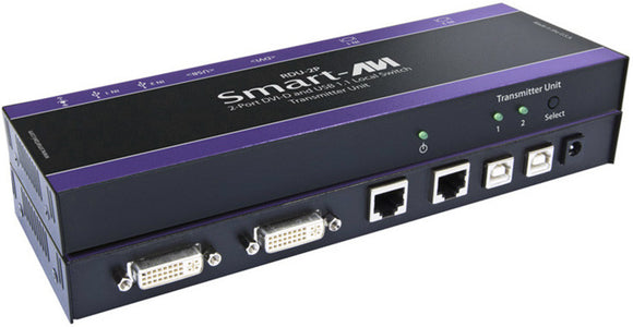 SmartAVI RDU-2P 2-Port DVI-D and USB Switch with Integrated CAT6 STP Extender