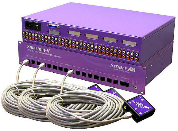 SmartAVI SNV16X04S Composite Video/Audio/IR over CAT5 16x4 Matrix