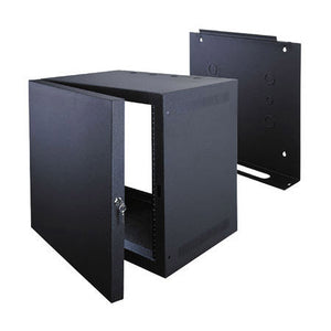 10 Space Deep Wall Rack with Door- Black