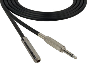 Canare Star-Quad Microphone Cable 1/4" TS Male to Female 3FT (Multiple Colors)