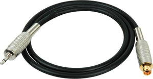 Canare Star-Quad Microphone Cable 3.5mm TS Male to RCA Female 1.5FT (Multiple Colors)