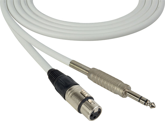 Canare Star-Quad Cable XLR Female to 1/4-Inch TRS Male 6 Foot - White