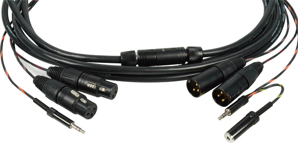 TecNec Breakaway Audio Camera to Field Mixer Cable with Headset Monitoring 25FT