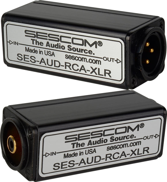 Sescom AUD-RCA-XLR 1-Channel RCA to XLR Unbalanced to Balanced Audio Converter