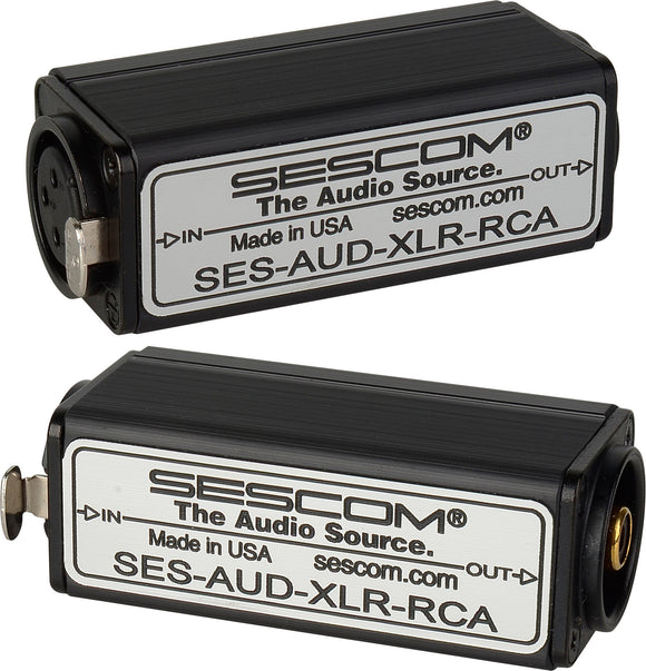 Sescom AUD-XLR-RCA 1-Channel XLR to RCA Balanced to Unbalanced Audio Converter