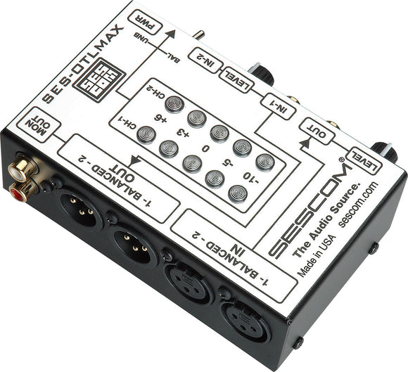 Sescom SES-OTLMAX RCA to XLR Pro Match Audio Level Converter VU & Level Controls