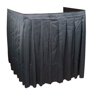 Black AV Cart Skirting 110W x 44H 4-Sided Shirred