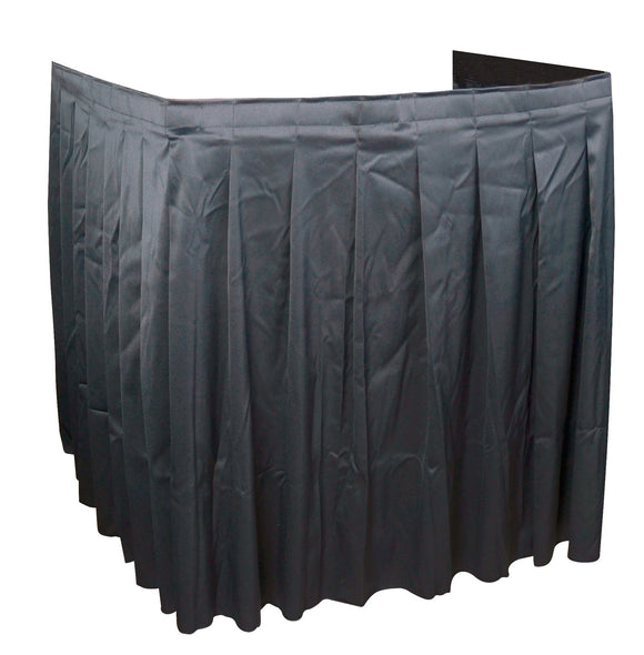 Black AV Cart Skirting 64W x 28H 4-Sided Accordian