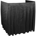 Black AV Cart Skirting 64W x 28H 4-Sided Shirred