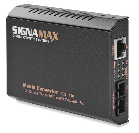 Signamax 065-1110 10/100BaseT/TX to 100BaseFX Media Converter SC Multimode -2 km