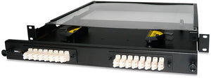 Signamax SL2M-B 12 to 48-Fiber Fiber Optic Rack for 2 Adapter Plates - 1RU