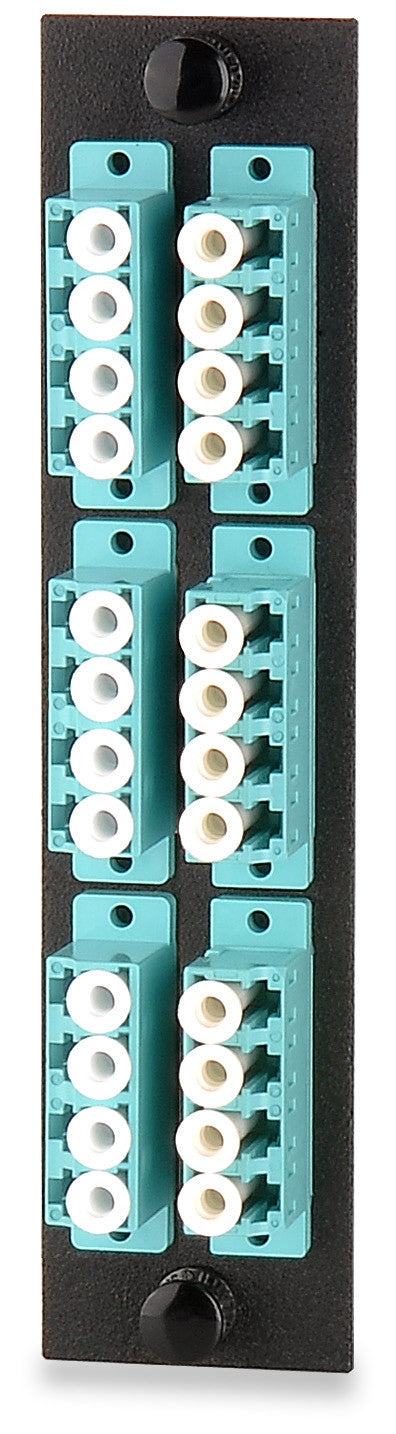 Signamax UFE-B-12LC-G 24-Fiber (6-Quad) LC Multimode 10G LOF Plate - Aqua