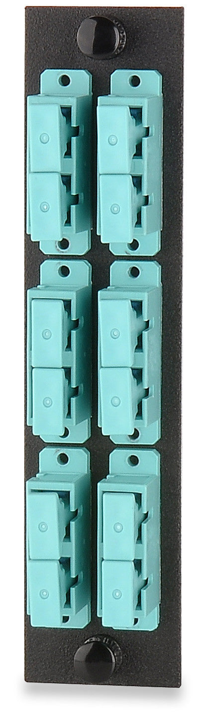 Signamax UFE-B-12SC-G 12-Fiber (6-Duplex) SC Multimode 10G LOF Plate - Aqua