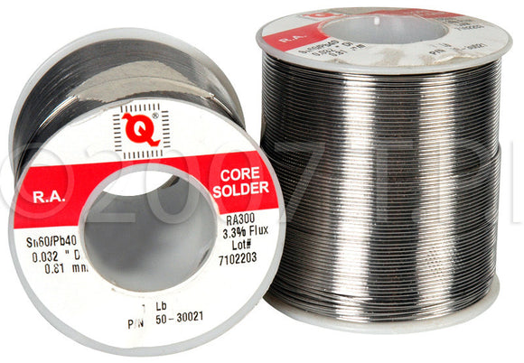 Qualitek RA300 Rosin Core 16 Gauge 60/40 0.062 Diameter 1 Lb. Solder