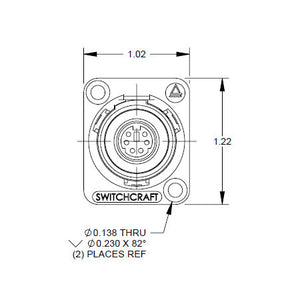 Switchcraft EH6MD2BX EH Series PS/2 Mouse Jack Female to Female Black