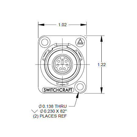 Switchcraft EH6MD2BX EH Series PS/2 Mouse Jack Female to Female Black