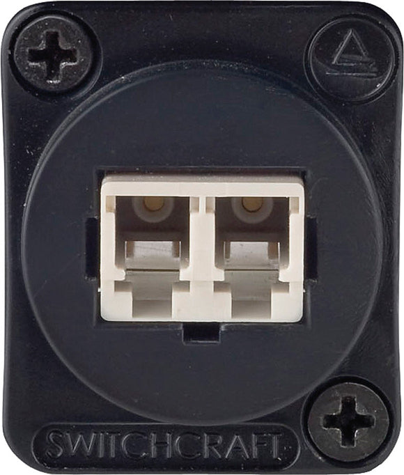 Switchcraft EHLC2M Multimode LC Fiber Optic Chassis Mount Feed-Thru - Black