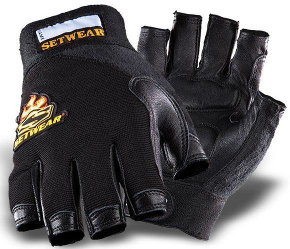 SetWear Large/10 Leather Fingerless Gloves