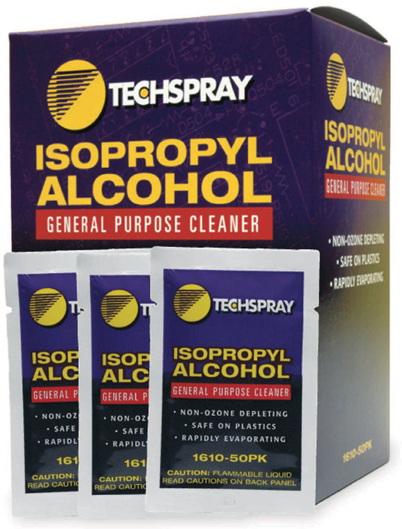 Techspray 1610-50PK Isopropyl Alcohol Pre-Saturated Wipes 50 Count