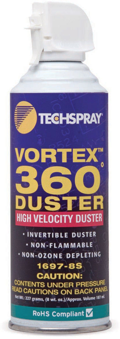 Techspray 1697-8S High Velocity Upside Down Spray Vortex 360 Duster 8 Ounce