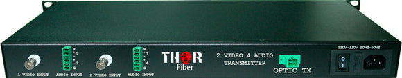 Thor F-2V4A 2 Channel CVBS Broadcast Grade 10-Bit Digital Fiber Optic Tx & Rx