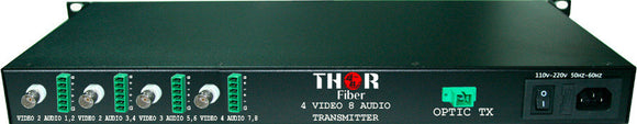 Thor F-4V8A 4 Channel CVBS Broadcast Grade 10-Bit Digital Fiber Optic Tx & Rx