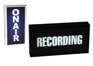 Low Profile Horizontal Studio Warning Light - RECORDING in Black Matte