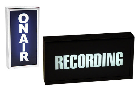 Low Profile Horizontal Studio Warning Light - RECORDING in Black Matte