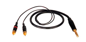 TecNec Premium Y-Cable - 1/4in TRS Male to Two RCA Males 6FT